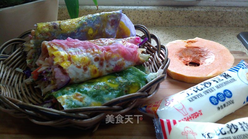 Korean Style Colorful Vegetable Burrito recipe