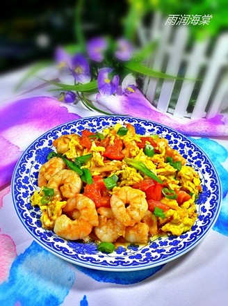 Scrambled Eggs with Tomato and Shrimp recipe