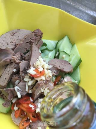 Cucumber and Chicken Liver with Flax Seed Oil recipe