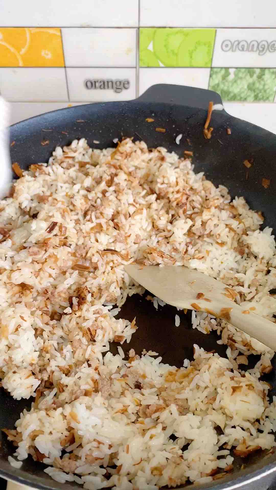 Fried Rice with Onion Minced Pork recipe