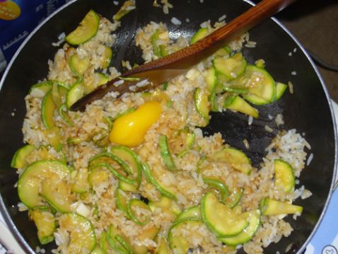 Fried Rice with Gourd and Melon Slices recipe