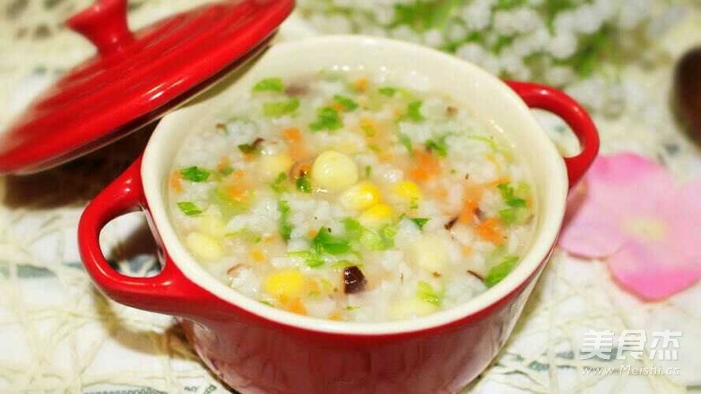 Shrimp and Seasonal Vegetable Porridge recipe