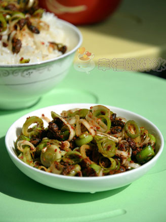 Pickled Garlic Sprouts with Soy Beans