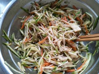 Cucumber with Mustard Oil and Enoki Mushrooms recipe