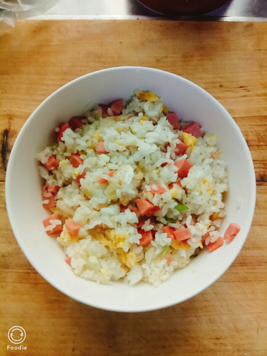 Fried Rice with Ham and Egg recipe