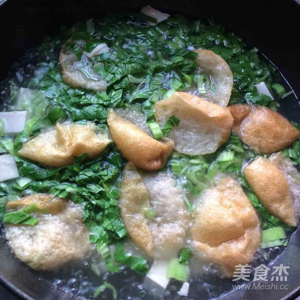 Oily Gluten Green Vegetable Tofu Soup recipe