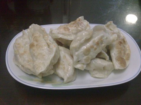 Fried Mushroom and Sha Ge Sheng Dumplings recipe