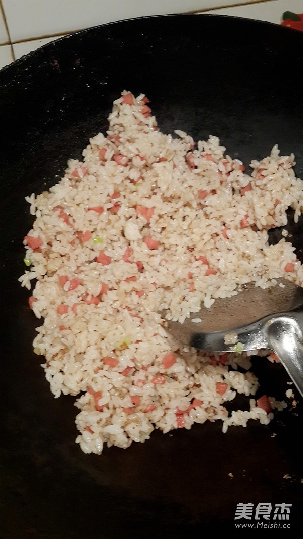 Fried Rice with Ham and Seafood recipe