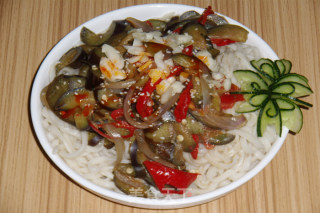 Eggplant Spicy Rice Bowl recipe