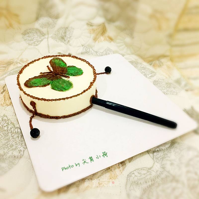 #柏翠大赛#cream Frosting Hand-painted Mousse Cake [rattle] recipe