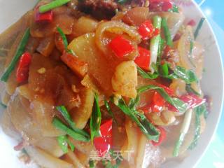 Stir-fried White Radish with Sauce recipe