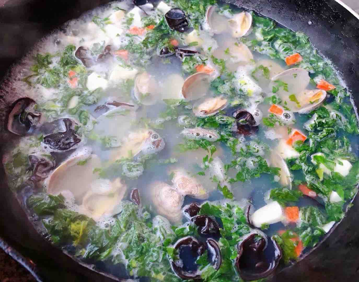 Clam Tofu and Seasonal Vegetable Soup recipe
