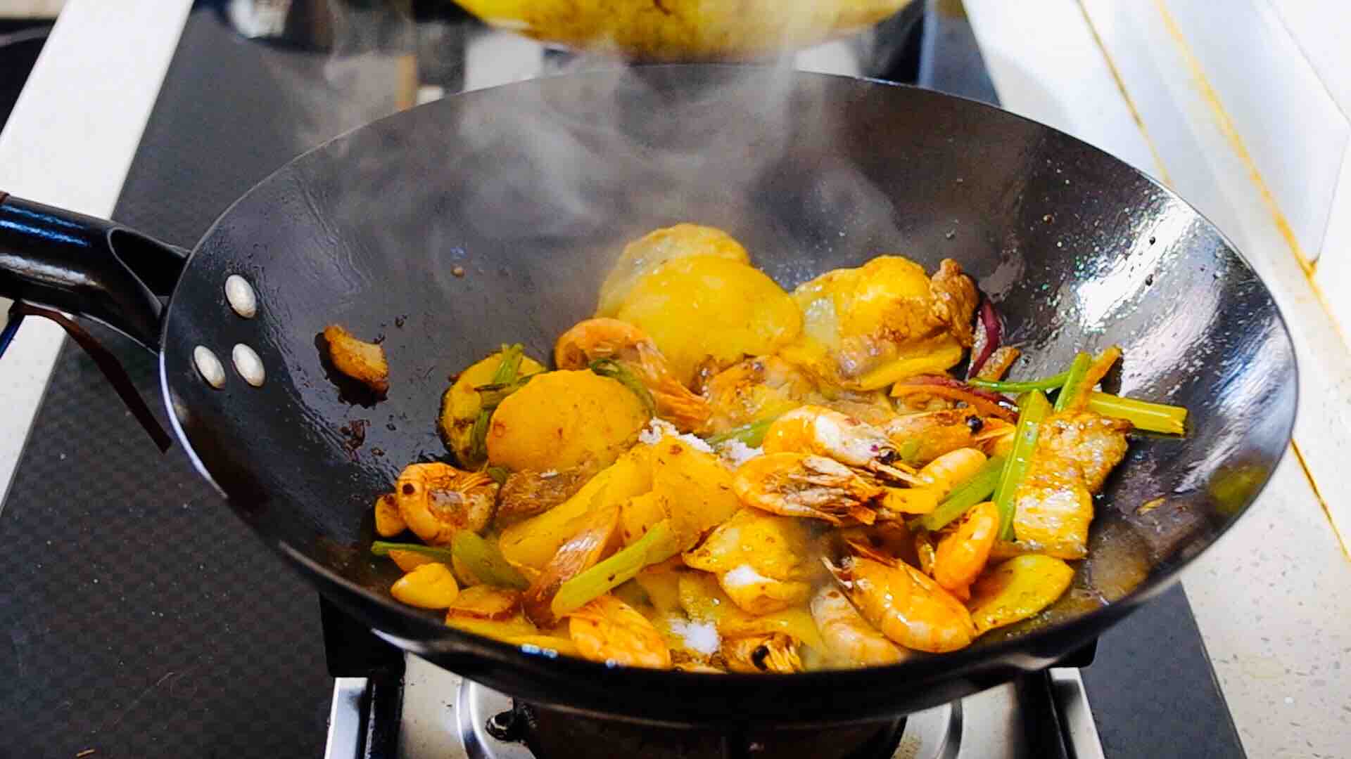 Griddle Potato Spicy Shrimp recipe
