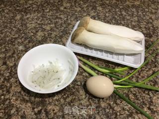 "egg Delicacy" Fried King Pleurotus with Whitebait and Egg recipe