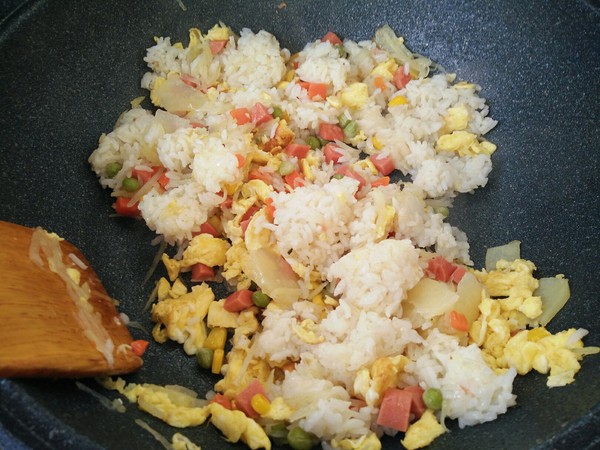 Fried Rice with Potato and Egg recipe