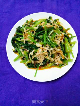 Spring Spinach with Enoki Mushroom~spicy Spinach with Enoki Mushroom recipe