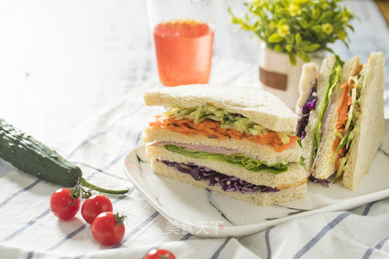 Whole Wheat Fruit and Vegetable Sandwich recipe