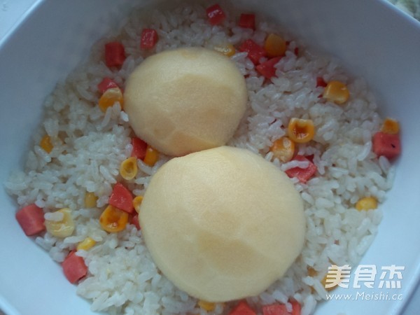 Snowman Fried Rice Bento recipe