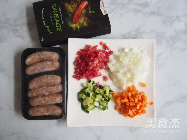 Basil Sausage Beef Fried Rice recipe