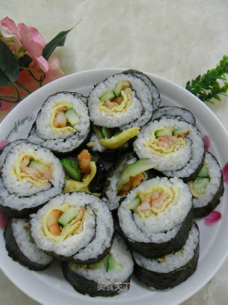 Shrimp Sushi (rice with Seaweed) recipe