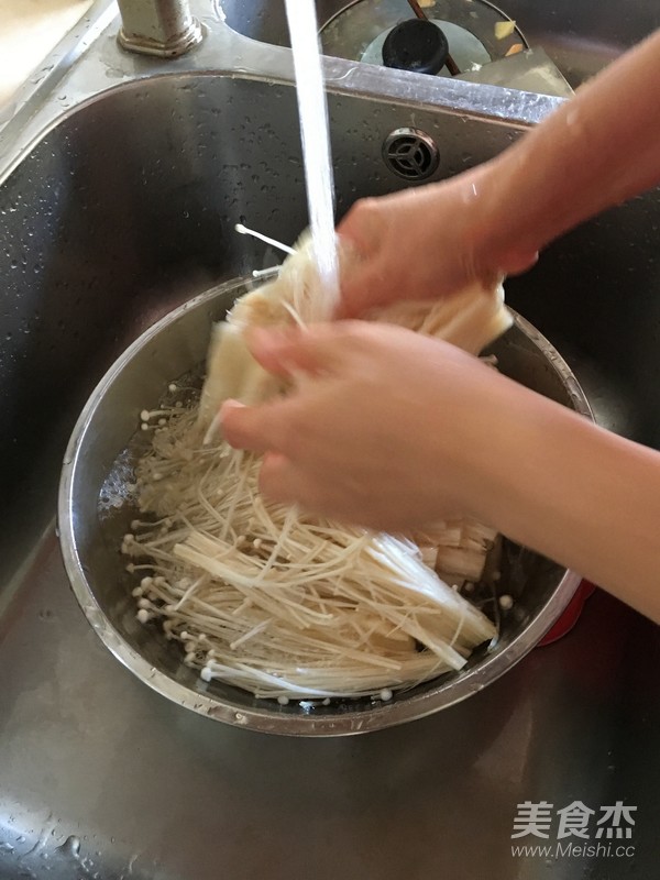 Enoki Mushroom Salad with Snacks recipe