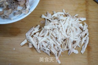 Mushroom Chicken Soup and Hot and Sour Chicken Shreds recipe