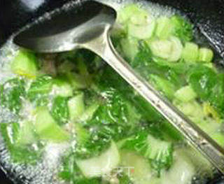 Green Vegetable Tenderloin and Glutinous Rice Cakes recipe