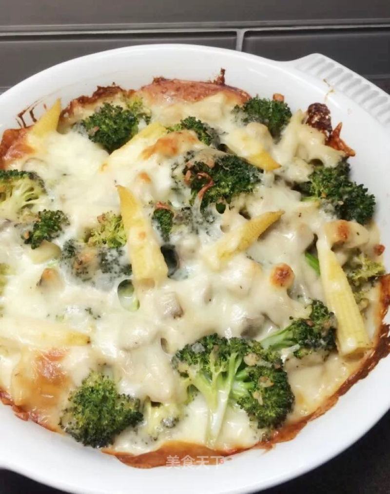 Baked Broccoli with Chicken and Mushroom Gratin --- More Detailed Steps recipe
