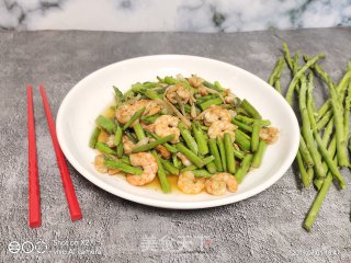 Stir-fried Asparagus with Shrimp recipe