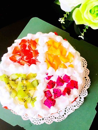 Colorful Fruit Birthday Cake recipe