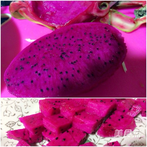 Stir-fried Yam with Dragon Fruit and Okra recipe