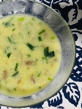 Millet Beef Spinach Congee recipe
