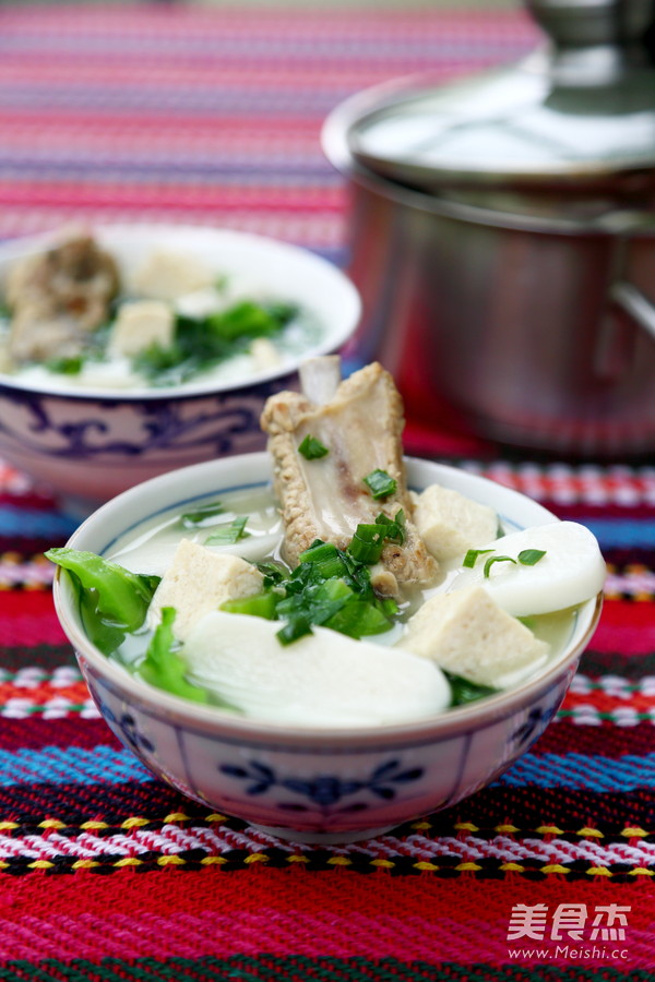 Mustard Ribs and Rice Cake Soup recipe