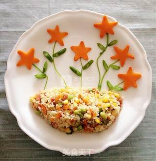 Flower Egg Fried Rice recipe