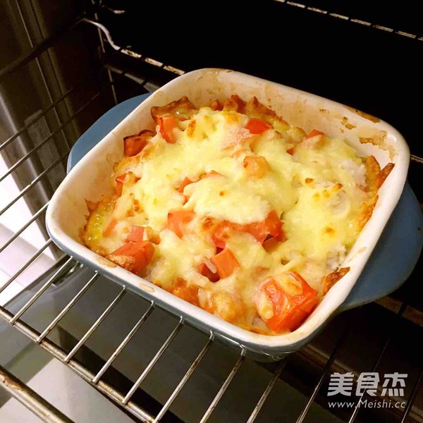 Tomato and Ham Baked Rice recipe