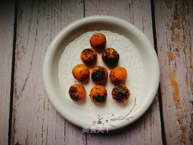 #团圆饭#black Sesame Sweet Potato Balls recipe