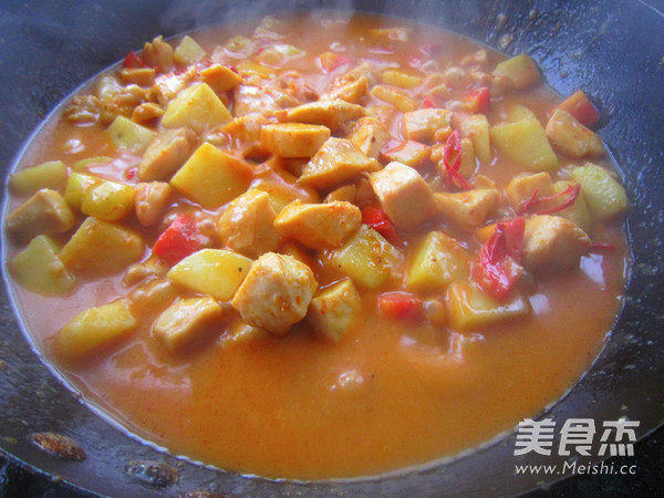 Curry Chicken Potato Rice recipe