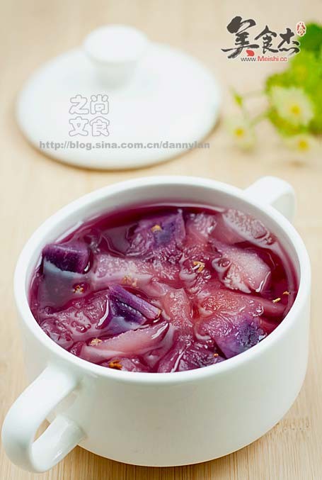 Purple Sweet Potato Golden Osmanthus White Fungus Snow Pear Soup recipe