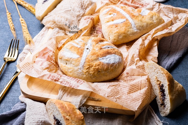 Whole Wheat Purple Rice Pork Floss Bread recipe