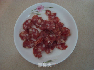 Fried Sausage with Snow Pea recipe