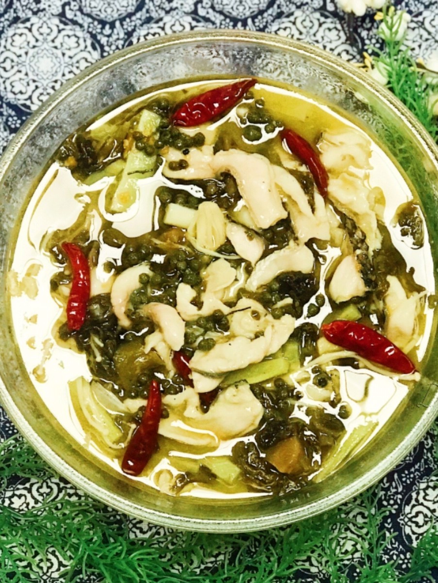 Innovative Pickled Fish with Two Bowls of Rice recipe