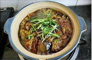 Sausage and Eggplant Claypot recipe