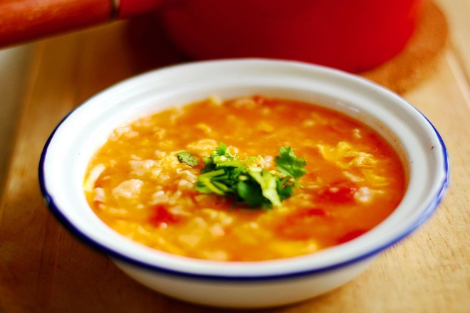 Tomato and Egg Pimple Soup recipe