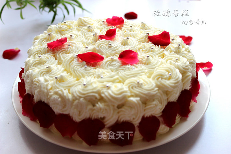 #aca烤明星大赛#rose Cream Cake recipe