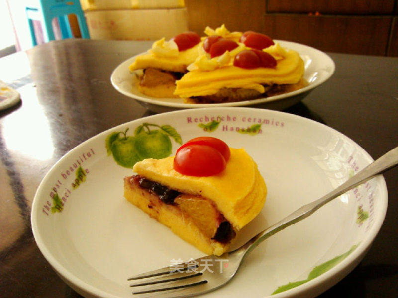 Sandwich Fruit Pie-healthy Steamed Cake recipe