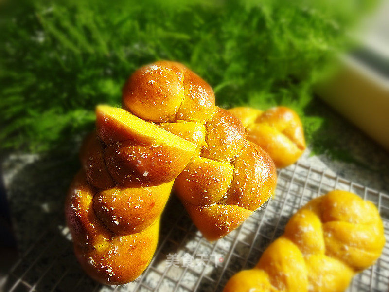 #柏翠大赛#pumpkin Coffee Braid Bag recipe