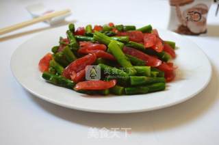 Stir-fried Asparagus with Sausage recipe