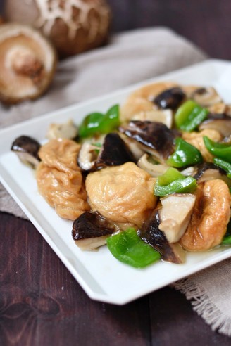 Stir-fried Gluten with Shiitake Mushrooms recipe