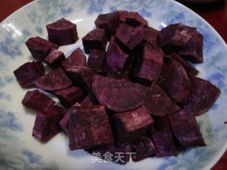 Appetizing and Beauty-glutinous Rice, Purple Potato and Red Bean Porridge recipe