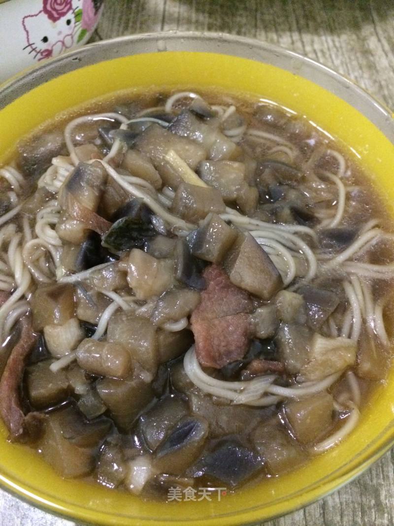 Diced Pork Noodles with Eggplant recipe